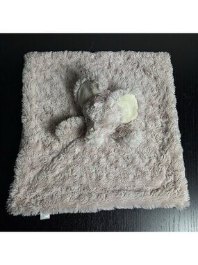 OOBLES Pink Plush Elephant Baby Security Blanket Lovey Rattle